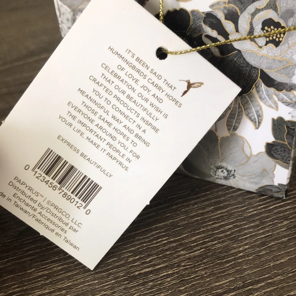 NWT Papyrus Note Organizer with Gold and Black Ribbon